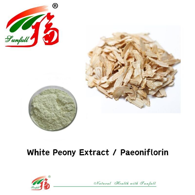 Esempio gratuito Antiossidante Materie prime Biancantile Cosmetico Pianta Peonia bianca in polvere Estratto di radice di peonia 10%-50% Paeoniflorina