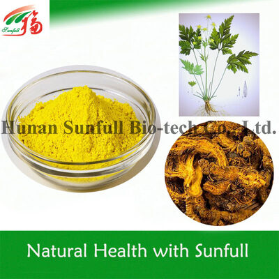 100% di cloridrato di berberina naturale 97% 98% di radice di Coptis chinensis con numero CAS 633-65-8